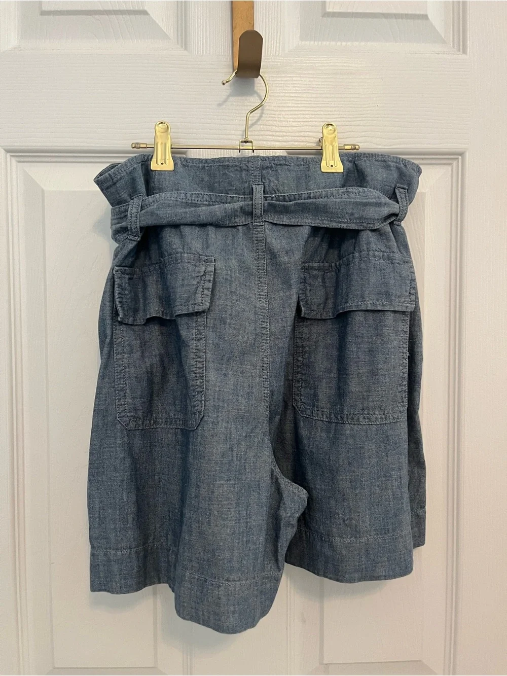 NWT Lauren Ralph Lauren Chambray Paperbag Shorts Size 8